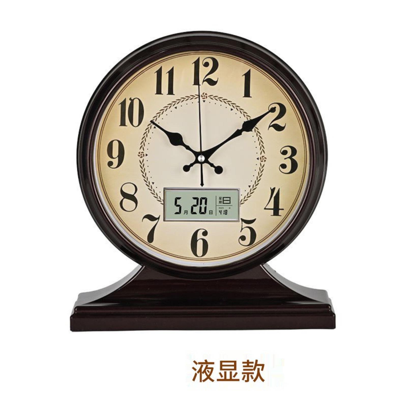 上海I-Brand覆古桌面时钟老式坐家与日历客厅桌面数字欧式桌面摆