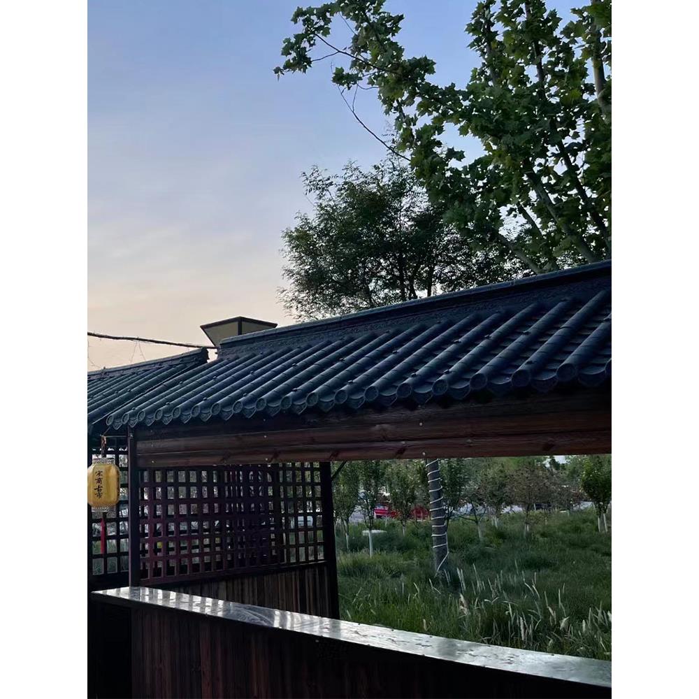 门楼亭子彷古中式一体瓦 围墙别墅装饰屋檐塑料树脂瓦片 小青瓦