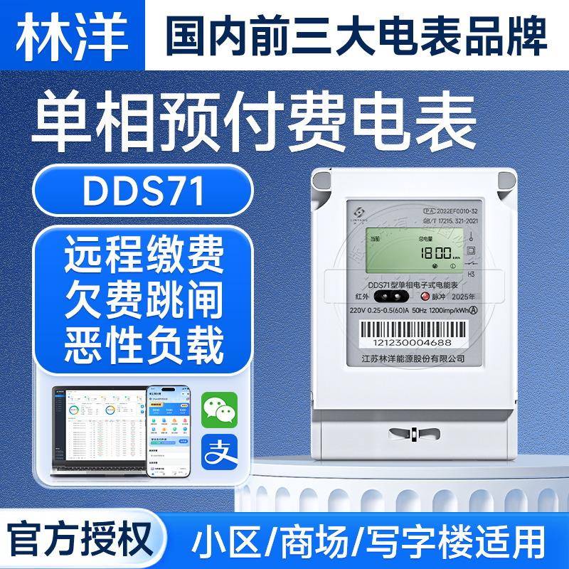 林洋预付费智能电表手机远程抄表电表跳合闸缴费家用单相电表220V