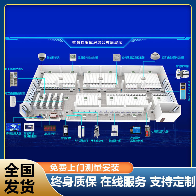 智慧档案库房设计 大型档案室用电动智能柜 专业设计 虎恒