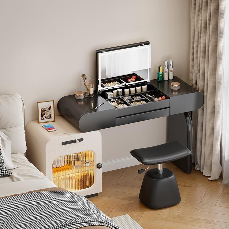 放在梳妆台上的镜子床头柜化妆台一体梳妆台镜子多功能书桌40c