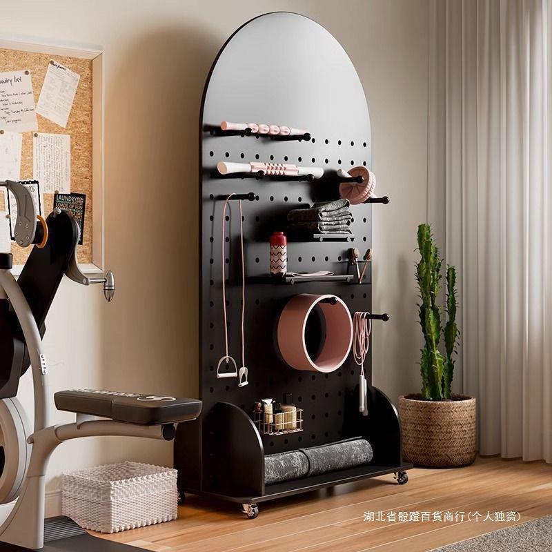 可移动置物架洞洞板带轮落地收纳日式侘寂风客厅玄关隔断屏风新款