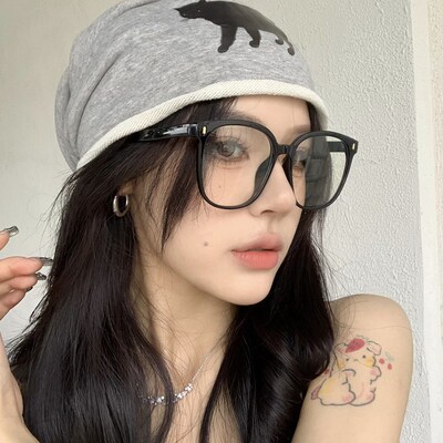 网红黑框眼镜复古大框女素颜神器大圆脸显瘦O近视可配度数眼镜框