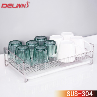 杯架 茶具碗碟架304不锈钢收纳沥水架厨房碗架沥水篮水果篮置物架