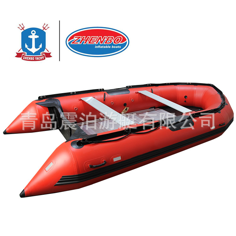 430cm橡皮艇皮划艇冲锋舟玻璃钢冲锋舟厂家 充气船消防救援冲锋艇