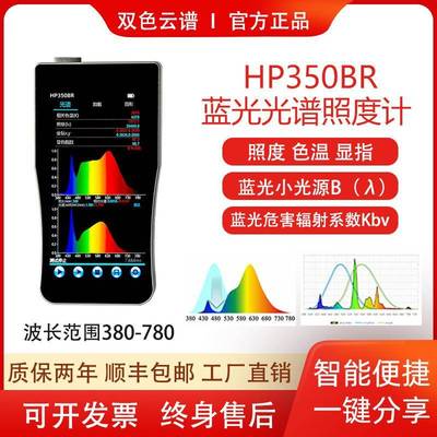 LED蓝光危害辐照度测试仪色温显指光谱照度波长防蓝光镜片测试仪