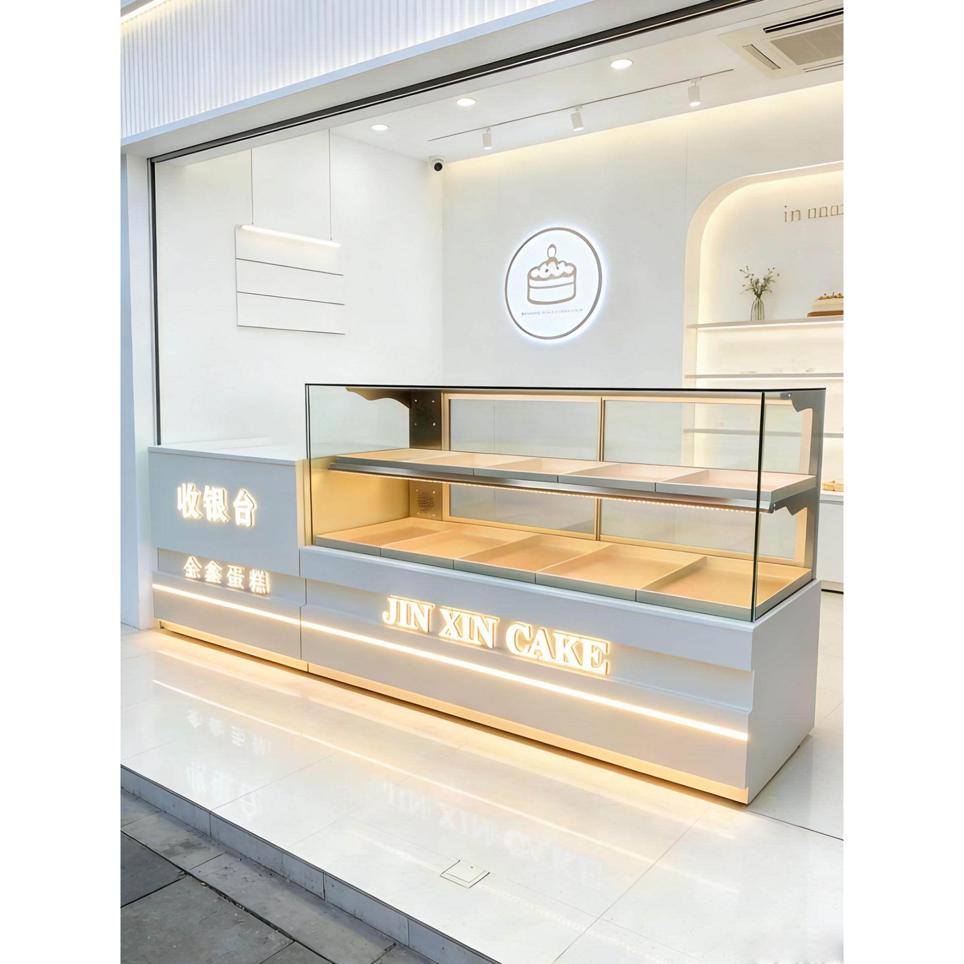 中式不锈钢糕点玻璃展示柜商用蛋糕烘焙店甜品面包冷藏玻璃展示柜
