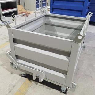自卸式工业废料箱工程重型钢制金属周转箱车间叉车铁屑收集箱