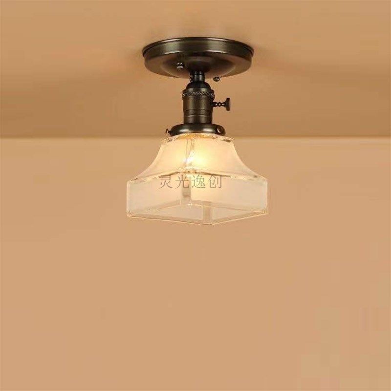 中古wuone玻璃吸顶灯 咖啡厅灯 方形灯罩  复古吊灯 单头灯奶茶店,家装灯饰光源,餐厅吊灯,淘宝优惠券,粉丝福利购,淘宝优惠卷