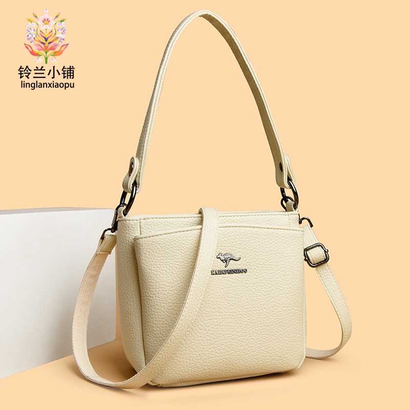 2025新款女包小众设计斜挎包高级质感软皮单肩手提包大容量水桶包