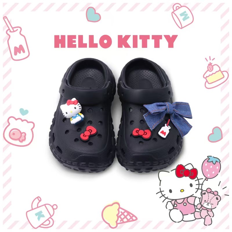 亲子夏季儿童DIY洞洞鞋24-41码包头沙滩凉鞋轮胎卡通女童拖鞋新潮