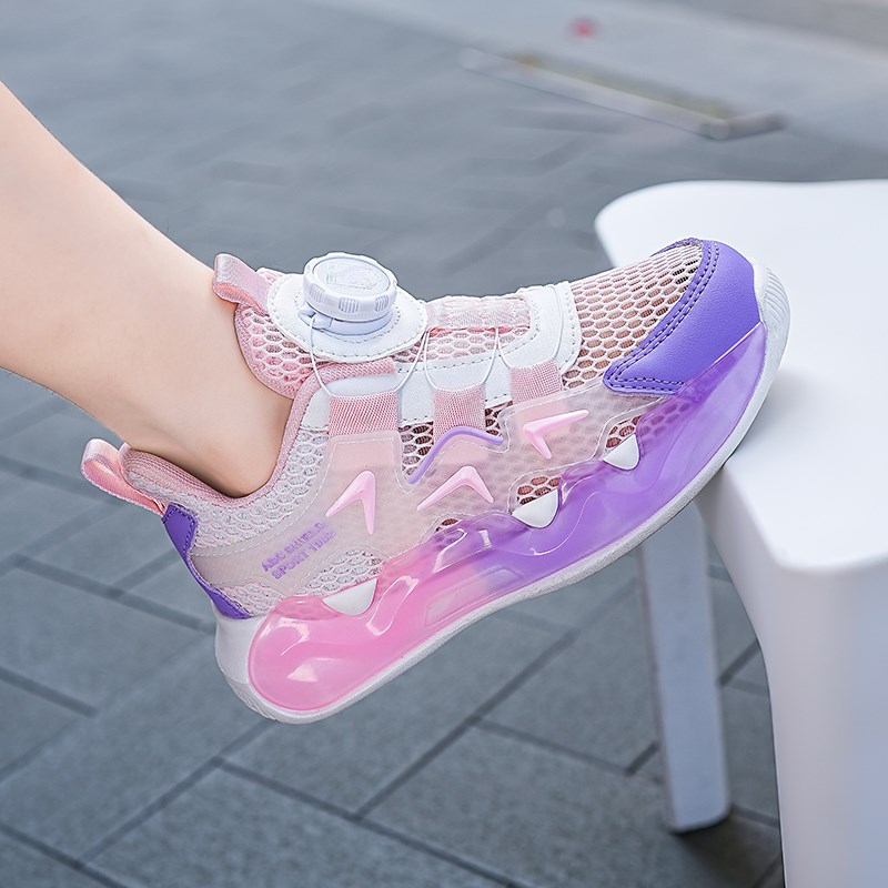 儿童运动鞋女童夏季单网鞋镂空透气轻便软底减震2024新款跑步鞋子