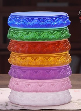 琉璃佛像底座椭圆形须弥r座供佛供台摆件观音药师佛加高单层莲花