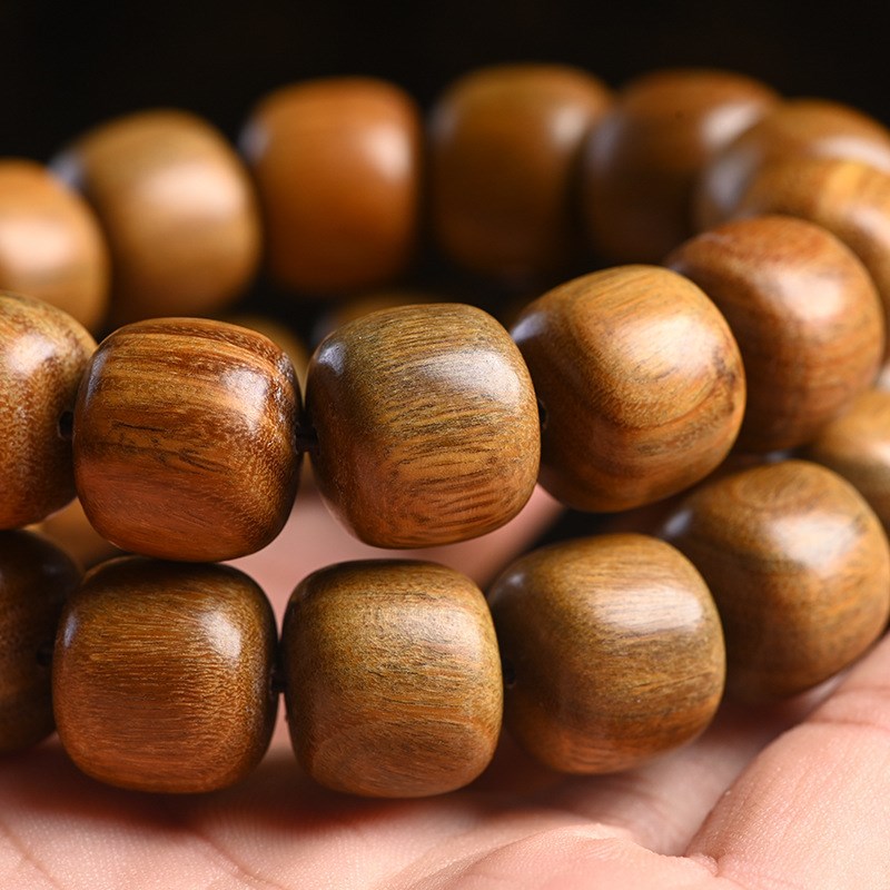 绿檀木老型珠珠手串女木质手链风檀香手串男民族风单圈简约