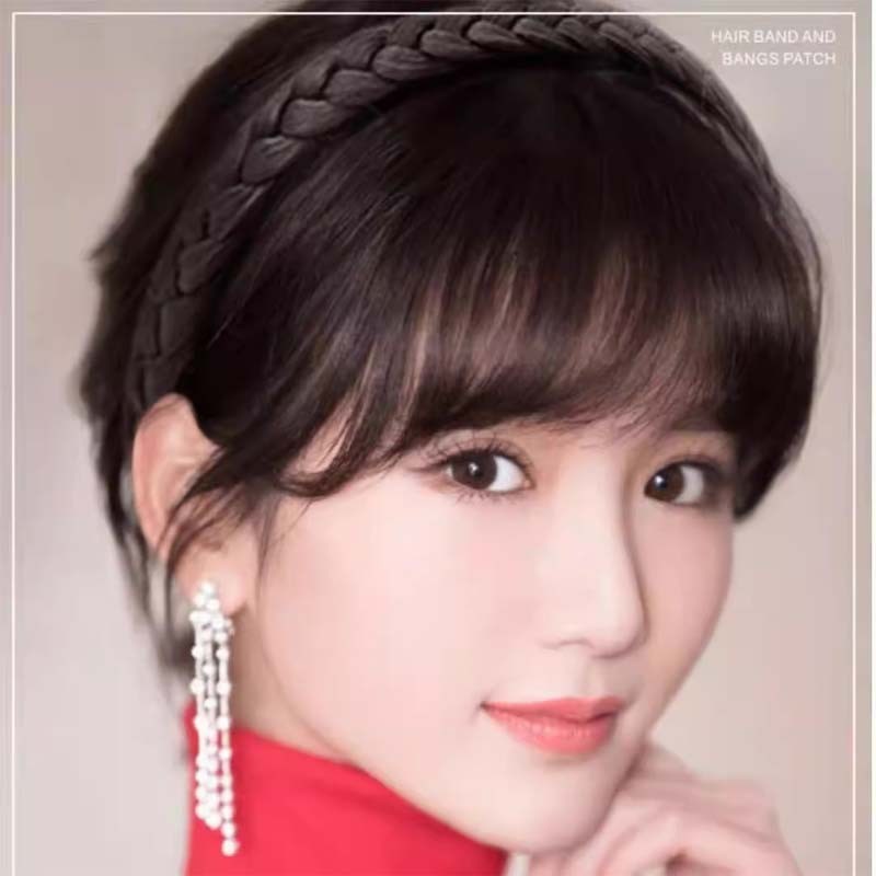 真发发箍刘海一体补发片女头顶补发片遮白发增发量无痕刘海假发片
