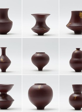 新中式红色陶瓷i小摆件家居客厅玄关酒柜展示软装瓷器插花花器摆