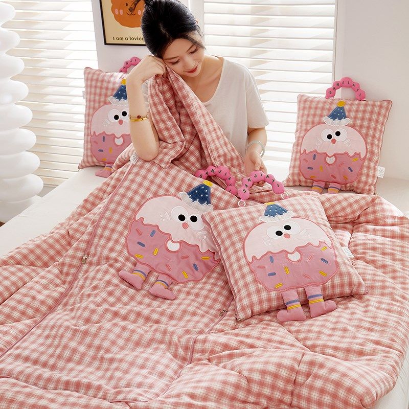 全棉两用抱枕被靠垫枕头被午睡空调被纯棉卡通手提汽车沙发办公室,居家布艺,抱枕被,淘宝优惠券,粉丝福利购,淘宝优惠卷