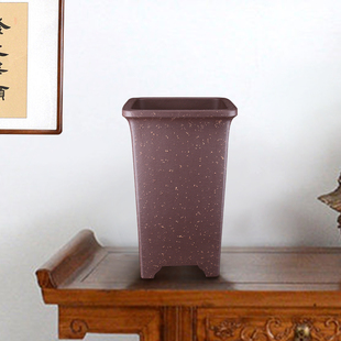 高档精品宜兴原矿名家老艺人朱永南高四方飘口千筒签筒紫砂盆景盆