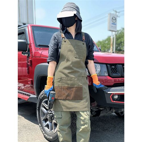 高端咖啡店专用围裙定制logo花艺水果咖啡师工作服奶茶店餐饮围腰