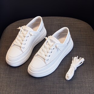 女鞋 学生单鞋 2021新款 百搭踩脚两穿M板鞋 休闲运动 秋季 真皮小白鞋
