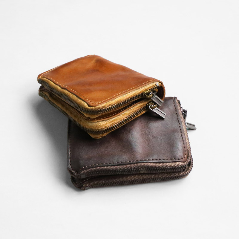 告密者头层纯牛皮拉链男女短钱包全真皮手工擦色复古零驾驶证卡包