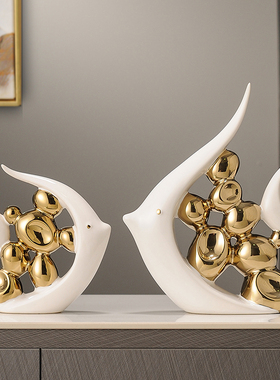 年年有余锦鲤鱼摆件招财轻奢高档电视柜酒柜装R饰品客厅玄关办公