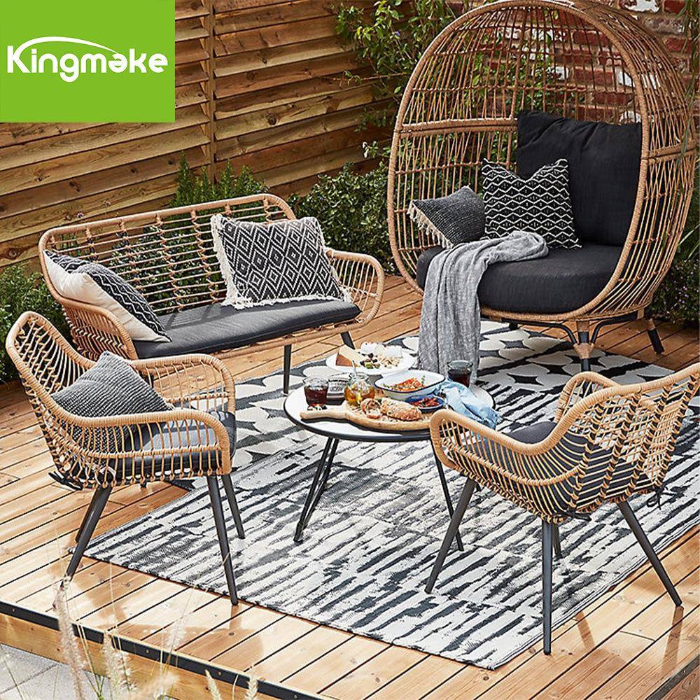 户外休闲阳台小桌椅鸟巢沙发组合单双人藤椅家具度假村鸟笼沙发床