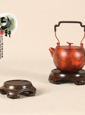 实木圆形整木摆件底n座花瓶茶壶香炉盆景玉石原木色木托新中式桌