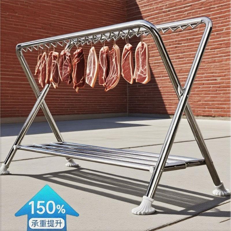 挂肉架子可折叠腊肉腊肠香肠晒挂面架子烧鹅挂架展示不锈钢挂肉架