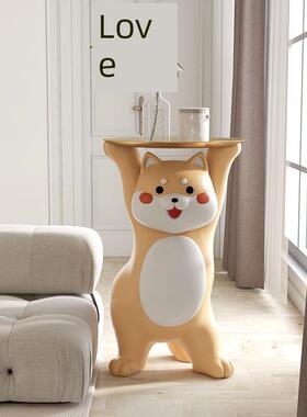 艺术大型客厅电视柜旁边的沙发地板站立狗床头柜货架柴犬装饰饰品