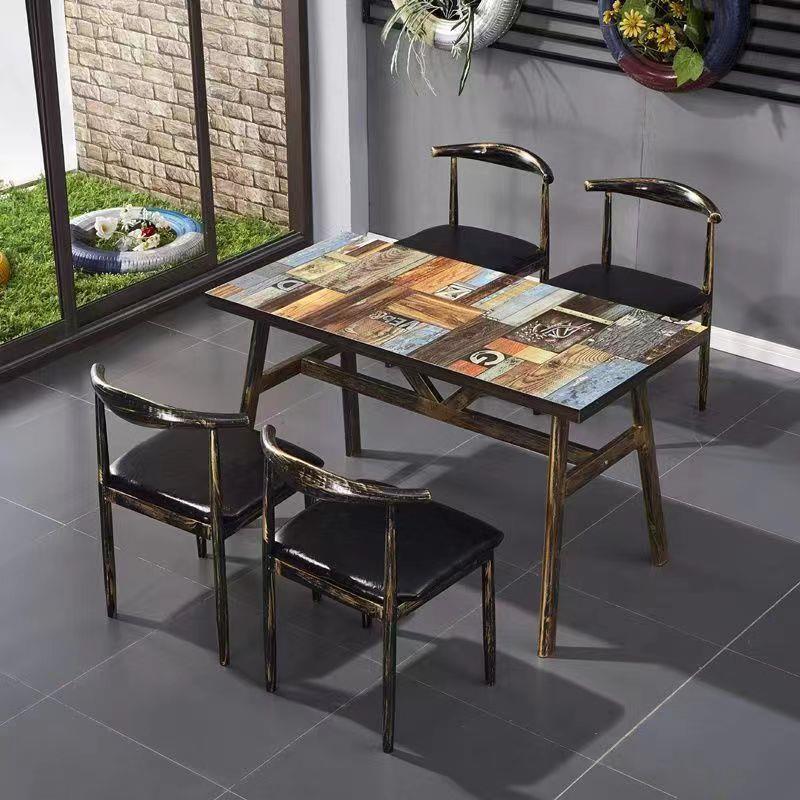 经济型快餐桌椅复古主题餐厅小吃烧烤大排档饭店面馆火锅桌椅组合