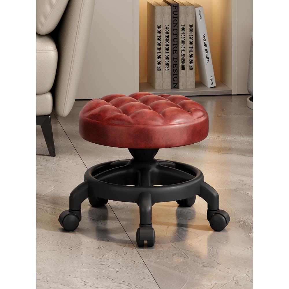 万向轮小凳子滑轮矮凳家用茶几小沙发带轮凳换鞋凳可移动懒人圆凳