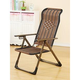 懒人躺椅家庭阳台竹席睡椅办公室午休折叠椅老人靠背藤椅夏季凉椅