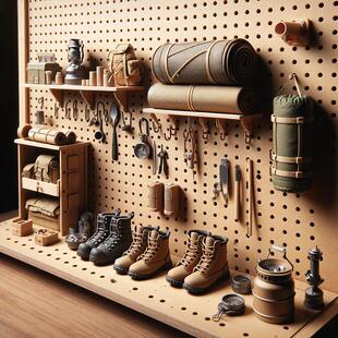 木目iwood 定制露营工具收纳洞洞板 户外装备用品墙上展示架