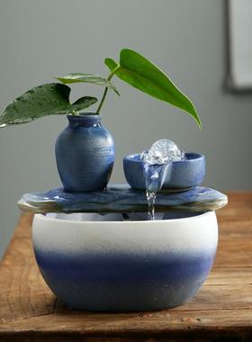 小型流水器喷泉流水摆件客厅循环水转运办公室桌面加湿器装饰品