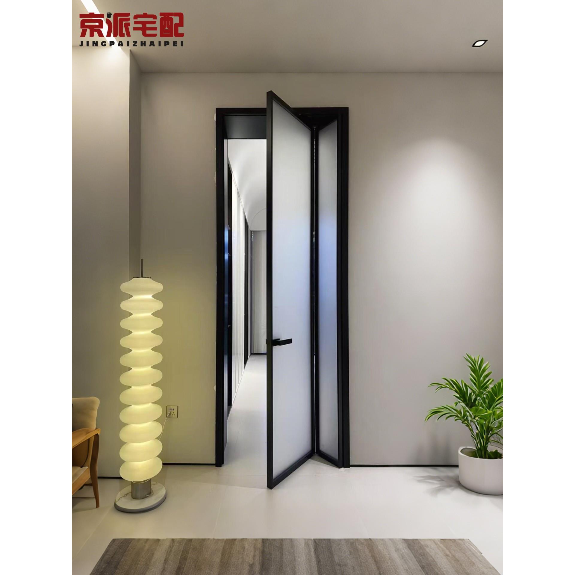 折叠门定制卫生间小户型中折门无轨道厨房门推拉玻璃门三七折叠门