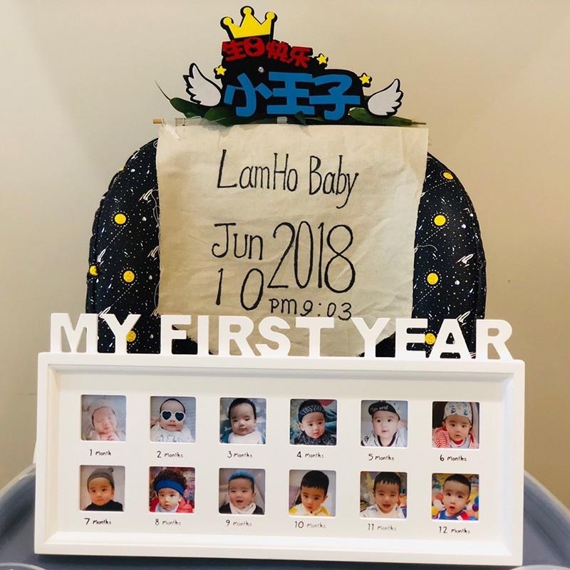 宝宝1周岁相框 12个月照片打印定制 成长记录摆台挂墙木质照片墙