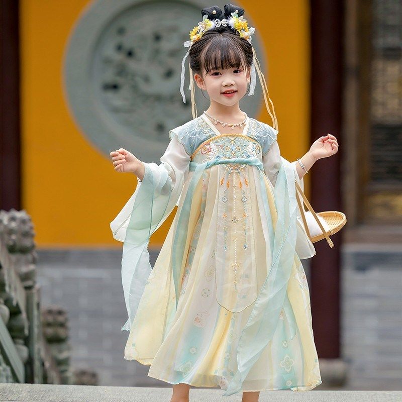汉服女童2025春秋款儿童新中式国风连衣裙超仙古风公主襦裙表演服,童装/婴儿装/亲子装,汉服,淘宝优惠券,粉丝福利购,淘宝优惠卷