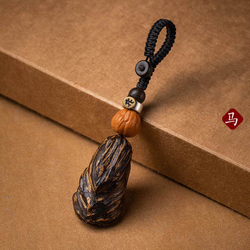 沉香木银生肖本命像高档汽车钥匙扣挂件挂饰男女士个性创意貔貅礼