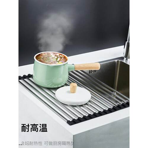 304不锈钢水槽架，排水篮，碗架，可折叠的排水架，厨房用品，盘