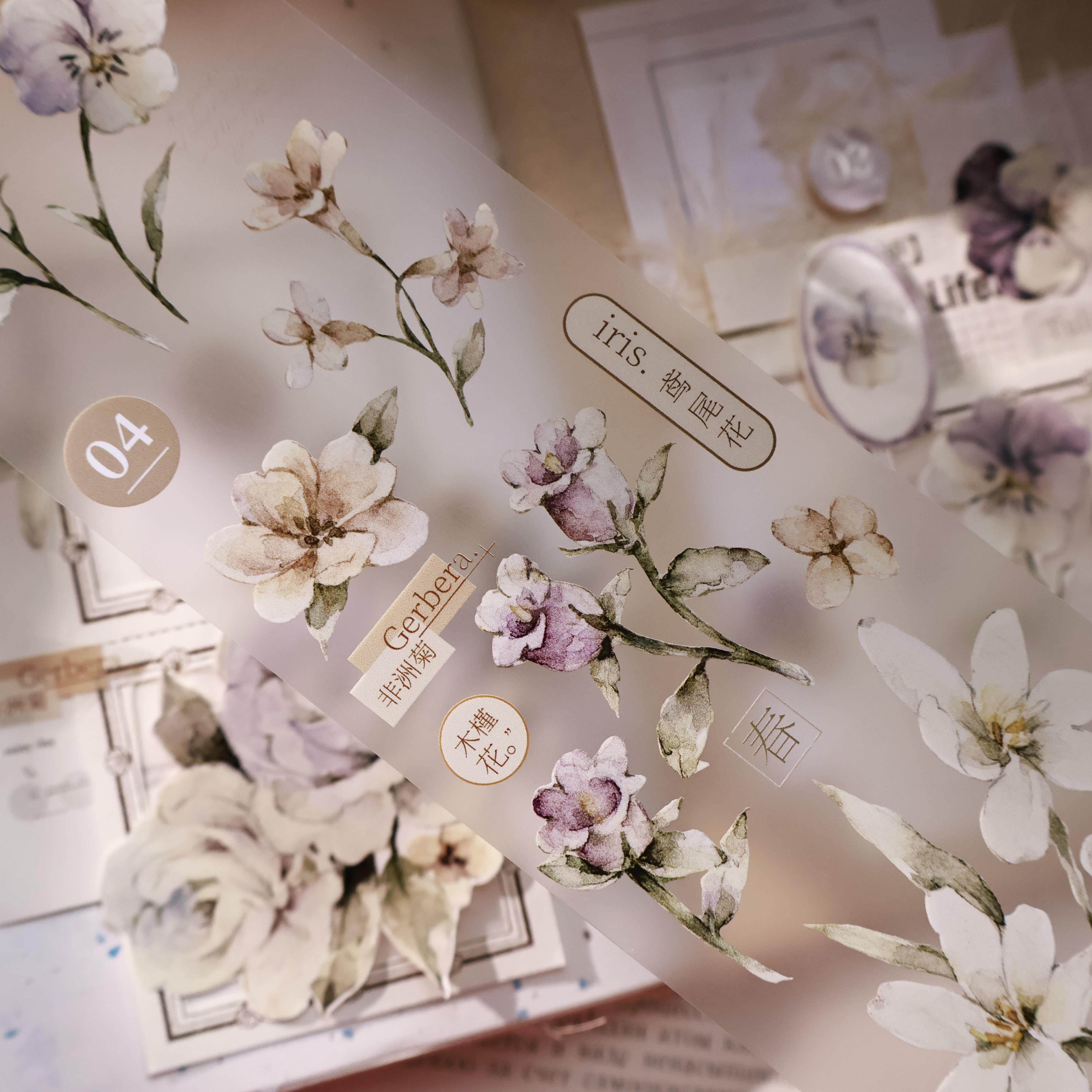 壹洱文创第14期新品【风语花眠】轻覆古和纸胶带小花手账PET贴纸,文具电教/文化用品/商务用品,和纸胶带,淘宝优惠券,粉丝福利购,淘宝优惠卷