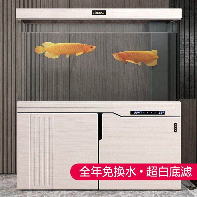 大型底滤鱼缸水族箱超白玻璃生态免换水家用客厅落地过滤隔断屏风