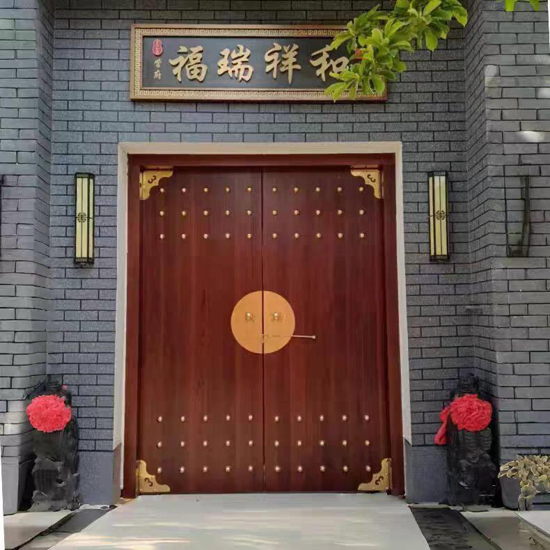 彷古庭院大门实木进户门别墅双开关四合院农村自建房寺庙中式入户