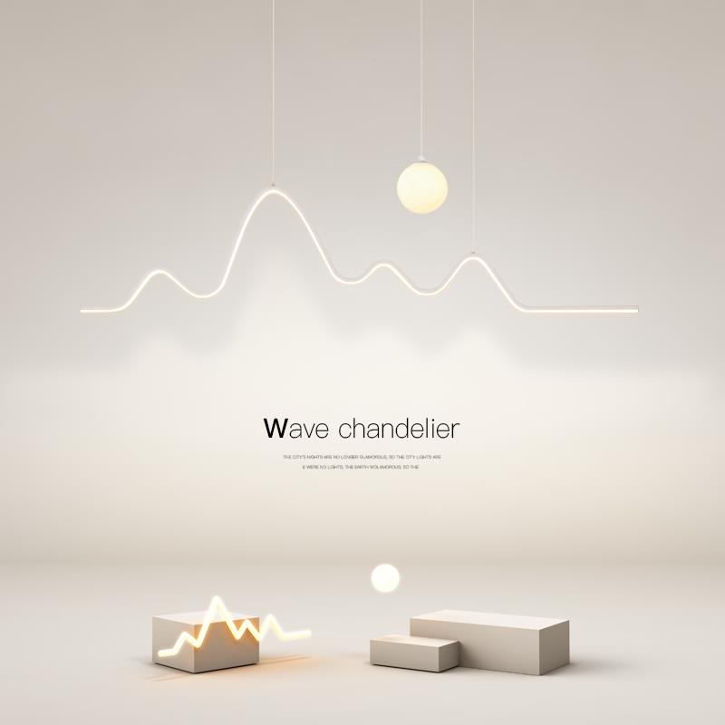 光现代简约餐厅灯长条灯led吊灯中式山峦客厅房间2025新款灯具