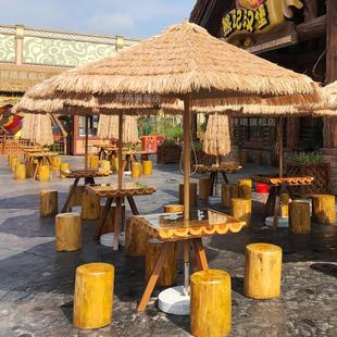 梓晴户外遮阳伞庭院伞花园大太阳伞一楼小院茅草伞室外商用稻草伞