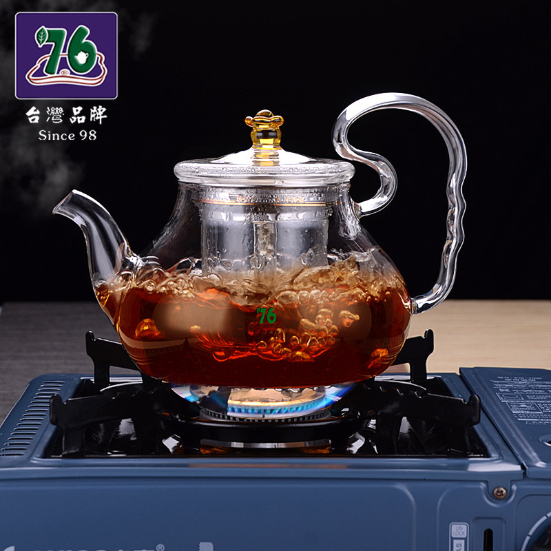 台湾76 电陶炉专用煮茶壶可加热单壶G 家用大号耐高温玻璃泡茶器