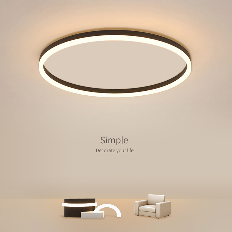 led吸顶灯现代简约圆形北欧书房灯客厅灯大气极简房间卧室灯灯具