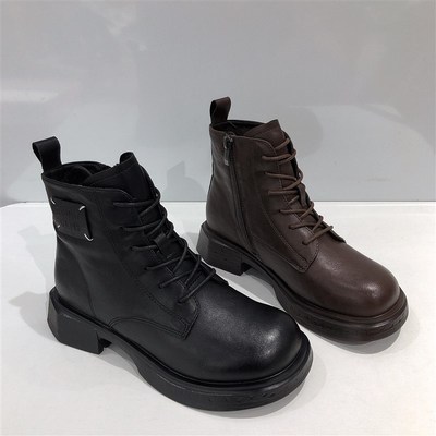 复古马丁靴d女秋冬季新款英伦风圆头百搭小个子机车风短靴女20337