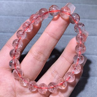 天然金草莓超七聚宝盆超级七水晶手串骨干紫发晶手链饰品礼物女