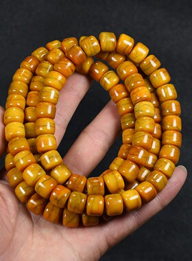 天然西藏牦牛骨108颗佛珠手串老料牛骨桶珠女男款藏式手链文玩